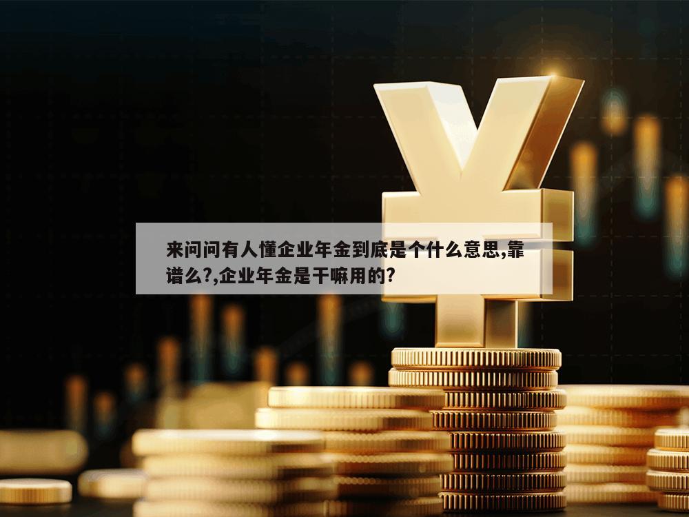 来问问有人懂企业年金到底是个什么意思,靠谱么?,企业年金是干嘛用的?